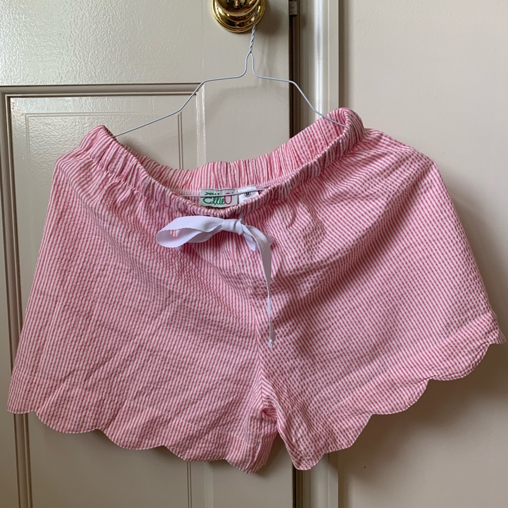 Ellie Pink and White Striped Shorts